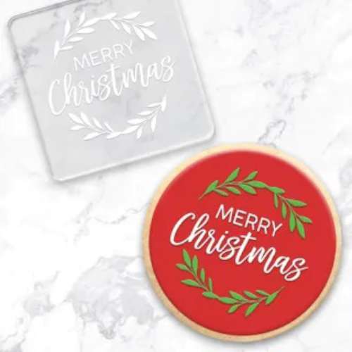 Merry Christmas Cookie Debosser Stamp - Click Image to Close